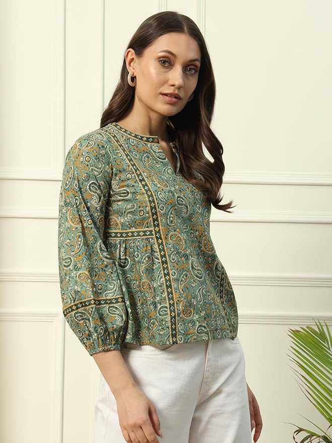 Cotton Regular Fit Floral Printed Top